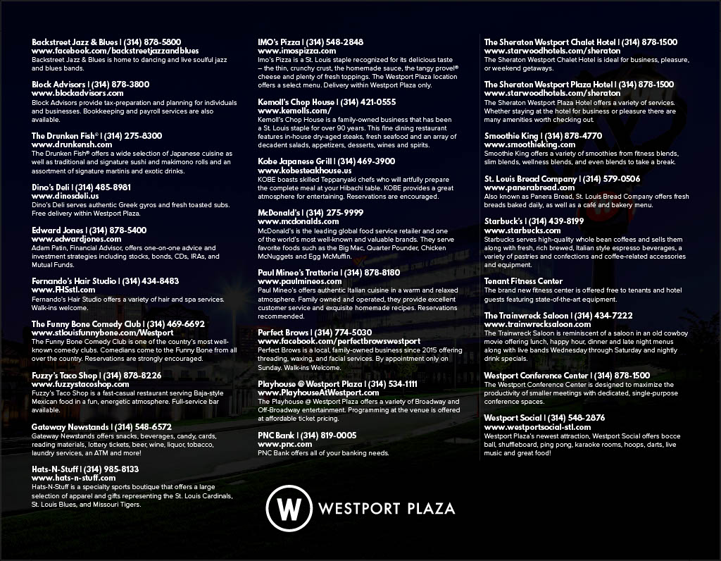 Westport Plaza Directory